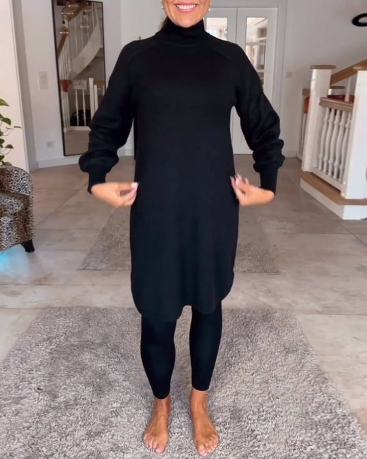 Drune | Einfarbiges Hochgeschlossenes Kleid