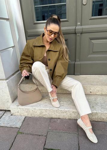 Drune | Knopfjacke mit Schulterklappen – Khaki