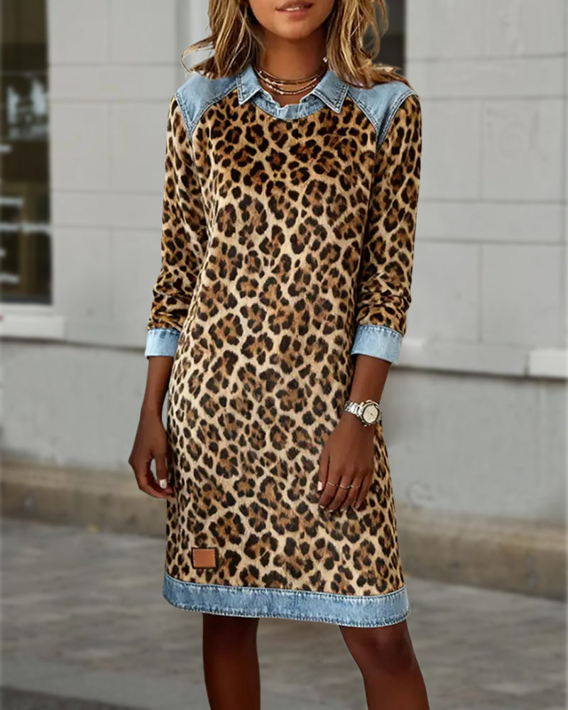Drune | Revers Leopardenmuster Shift