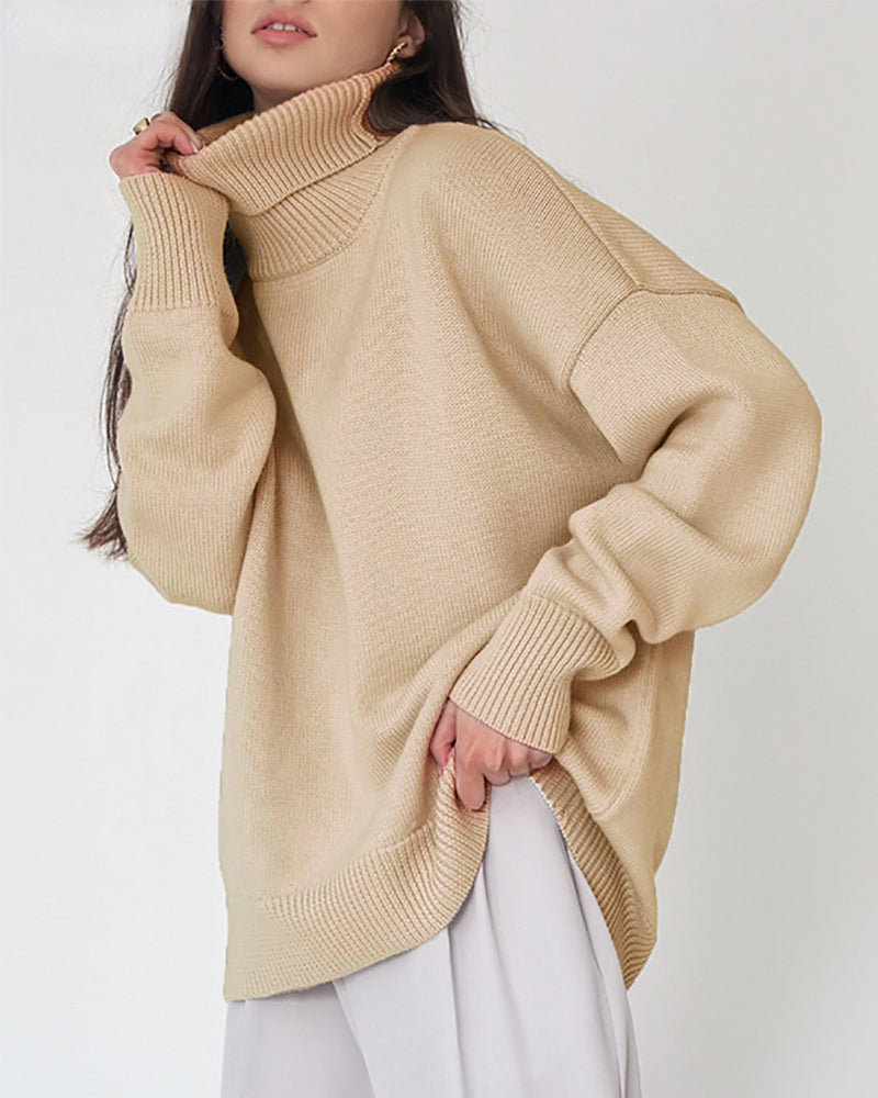 Drune | Eleganter Oversized Damen Rollkragenpullover Aus Baumwolle