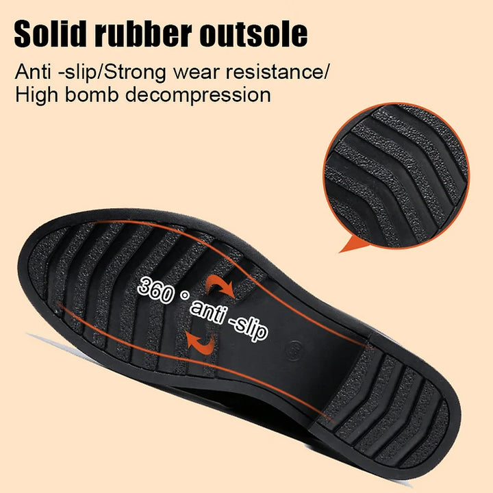 Drune | Damen Echtes Leder Metall Schnalle Samt Stiefel