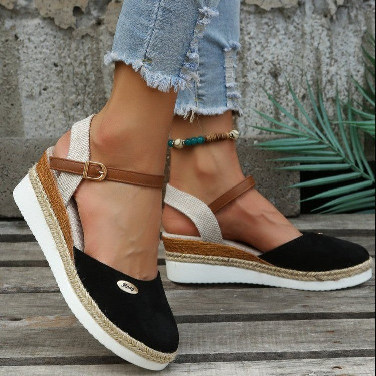 Drune | Leichte Plattform Wedge Sandalen Aus Hanfseil