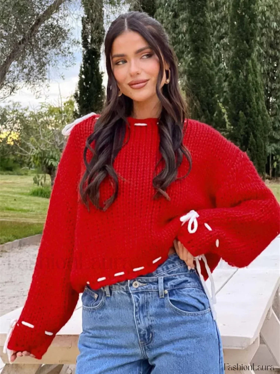 Drune | Cozy knit sweater with contrasting detail