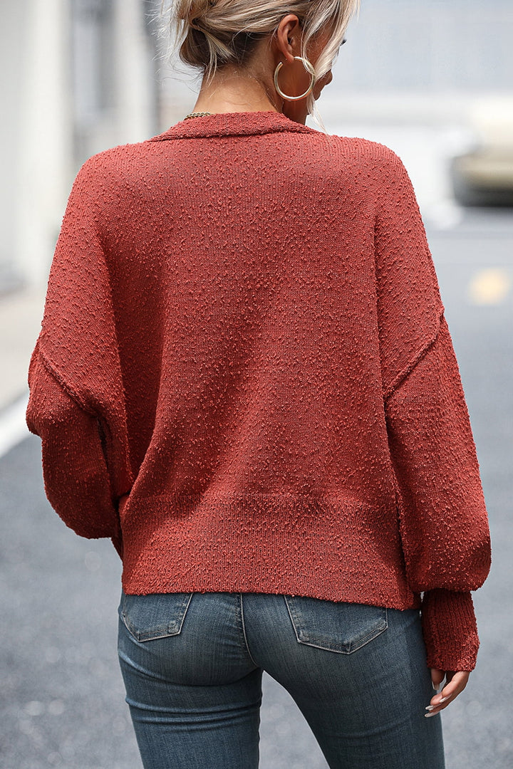 Drune | Knopfleiste Cardigan mit fallen Schultern