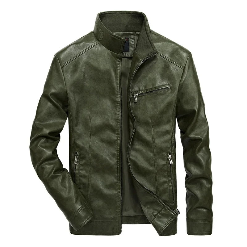 Drune | Lederjacke für Herren Frühlingsjacke mit Reißverschluss