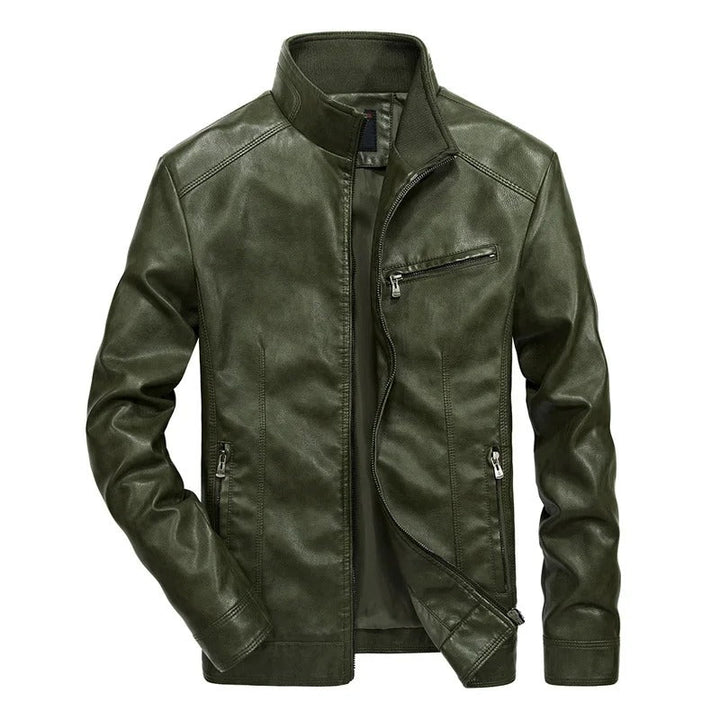 Drune | Lederjacke für Herren Frühlingsjacke mit Reißverschluss