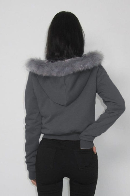 Drune | Trim Kapuzen Zip Taille Jacke