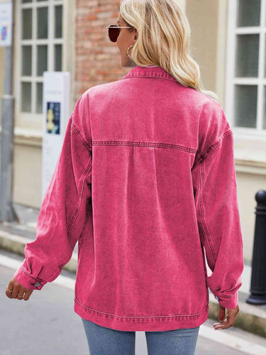 Drune | Knopf-Down Denimjacke mit Taschen