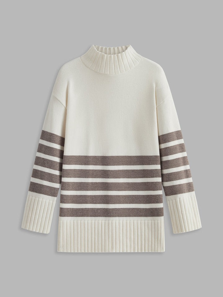Drune | Miss Paris mock neck striped sweater