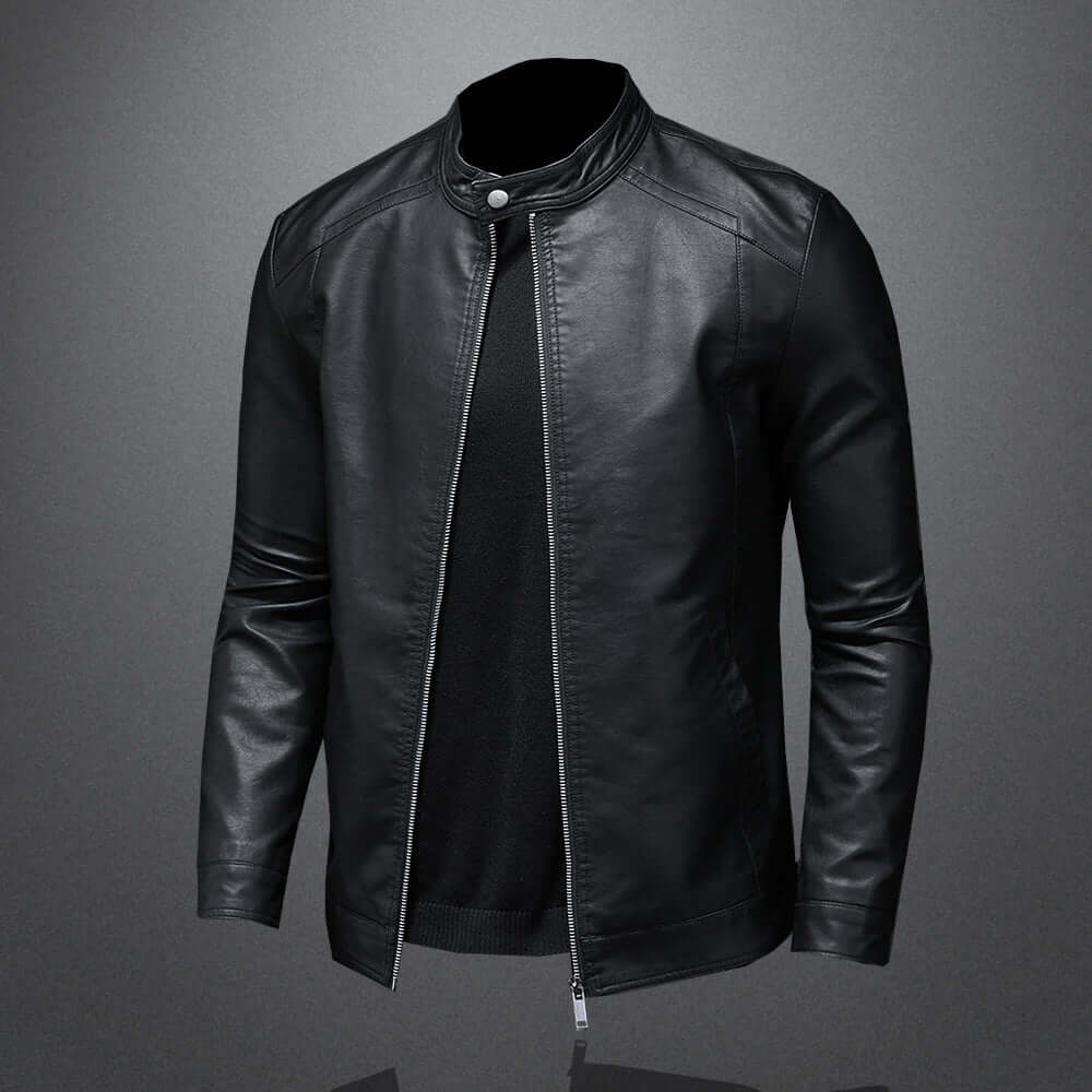 Drune | Klassischer Stil Kunstleder Bikerjacke für Männer