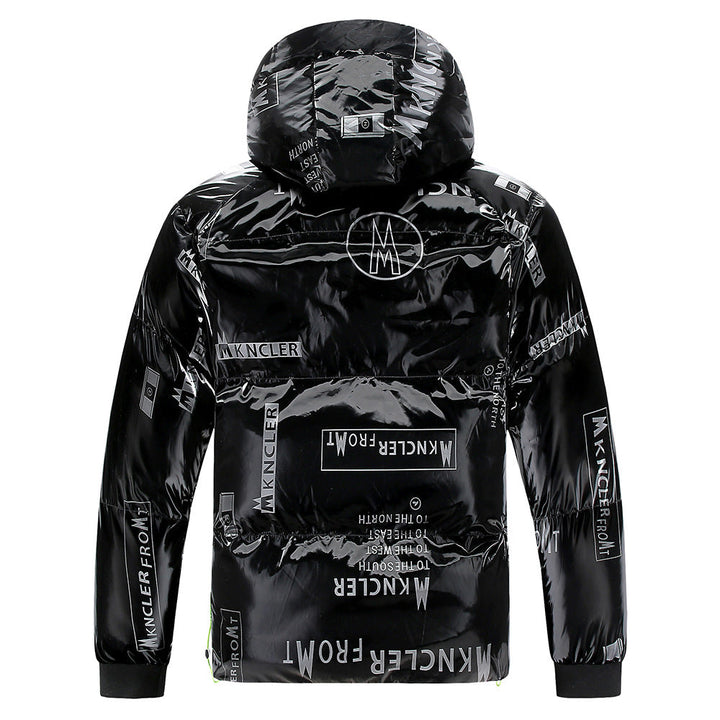 Drune | Gesteppt Herrenjacke mit Kapuze und Vinyleffekt