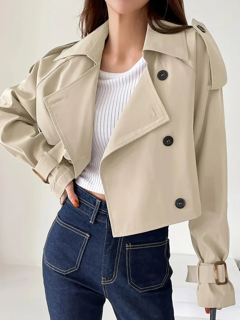 Drune | Trenchcoat mit Knopfdekor für Damen - Perfekt für jeden Anlass