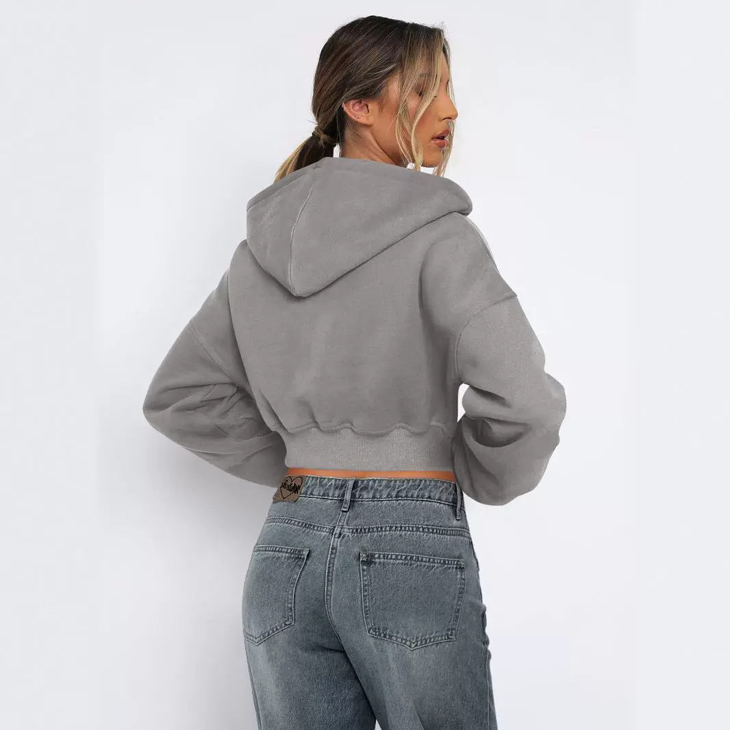 Drune | Kurzer Fleece-Hoodie mit Reißverschluss