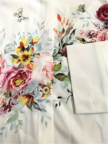 Drune | Bluse für Frauen mit Blumenmuster, Lässige Hemdbluse mit Langen Ärmeln