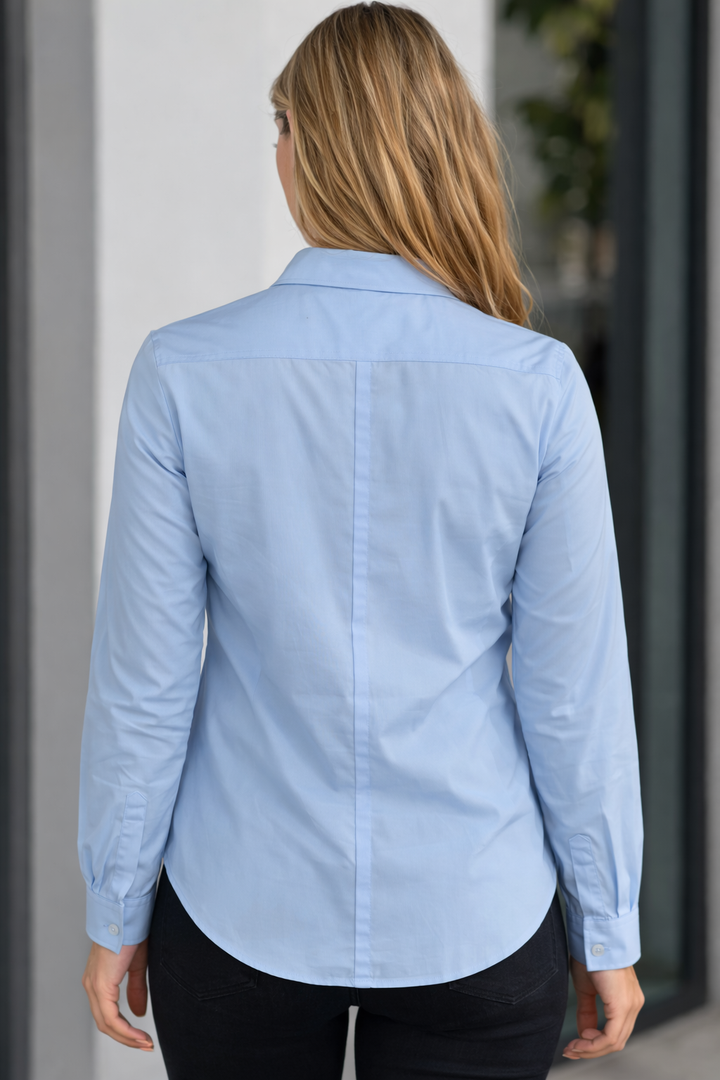 Damen Elegante Bluse mit strukturiertem Stoff und modernen Knopfdetails Drune