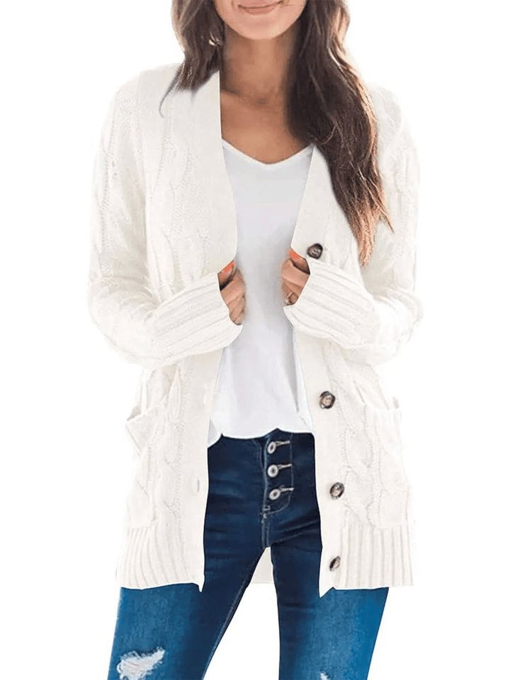 Drune | Offener Strickcardigan mit Zopfmuster