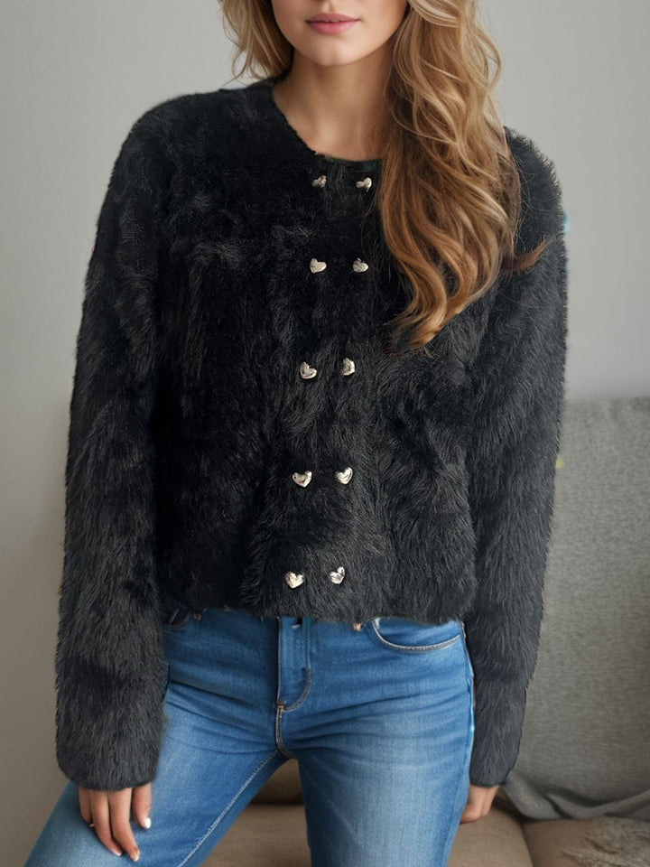 Drune | Pelzstrick-cardigan Weicher Faux Fur Elegantes Design