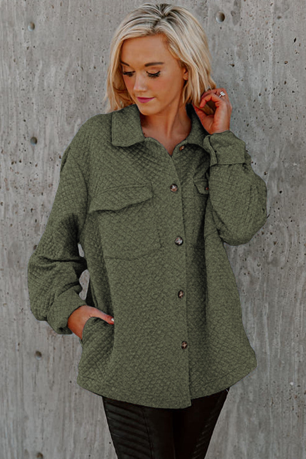 Drune | Leichtgewicht Gesteppte Hemdjacke Polyester Komfort und Stil