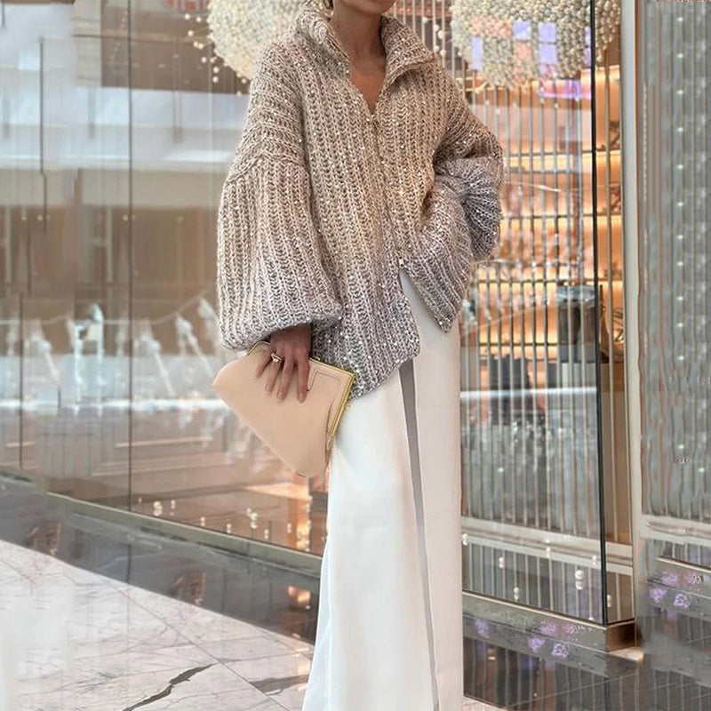 Drune | Knit cardigan with glitter sequins