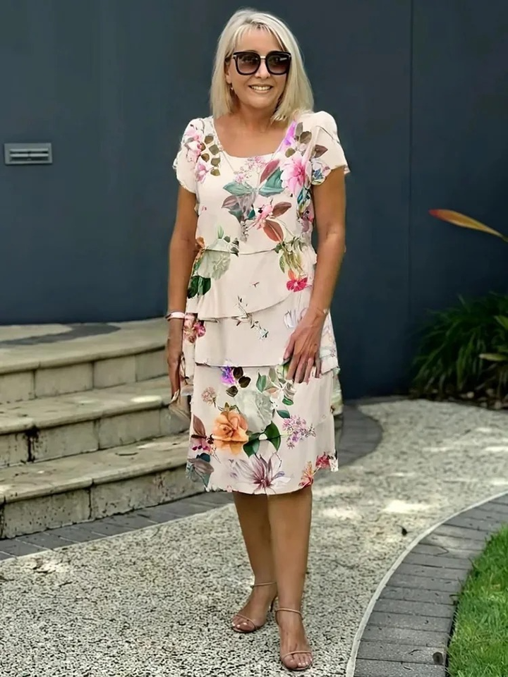 Drune | Blumenrüsche Kleid In Lagen