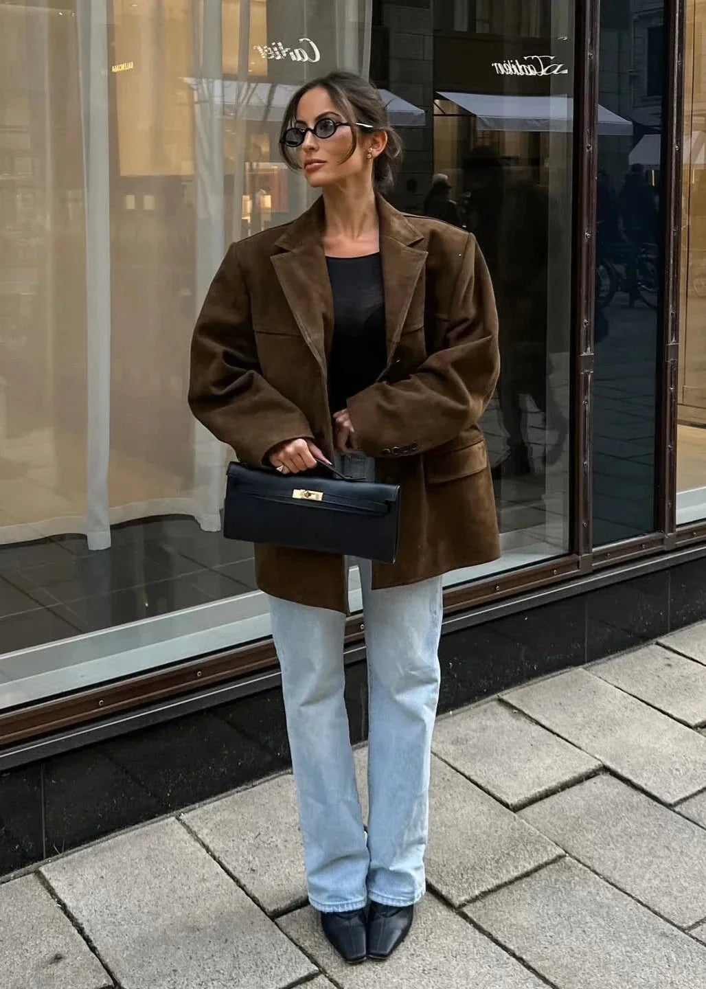 Drune | Samt Wildlederjacke mit Retro-Revers
