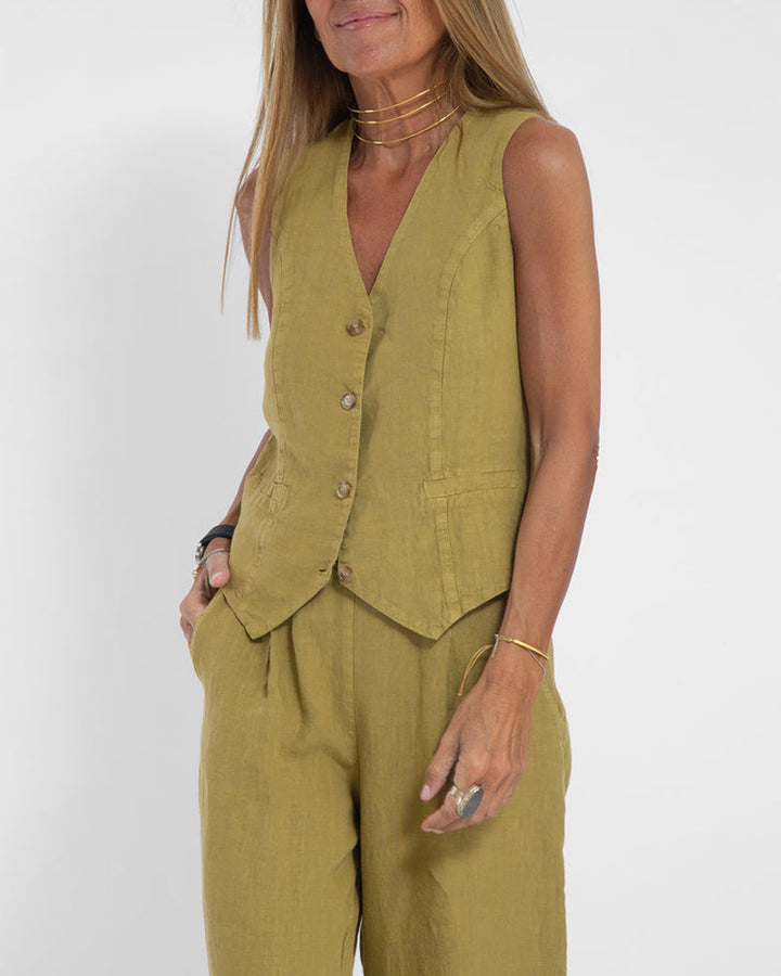 Drune | Damen Elegantes 2-teiliges Leinenset
