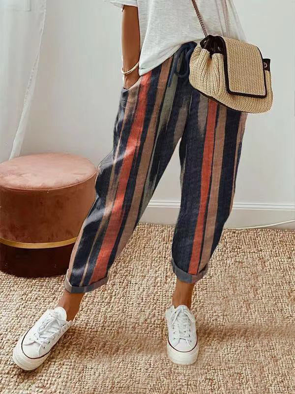 Drune | Lässige Baumwoll Leinen Hose Für Damen