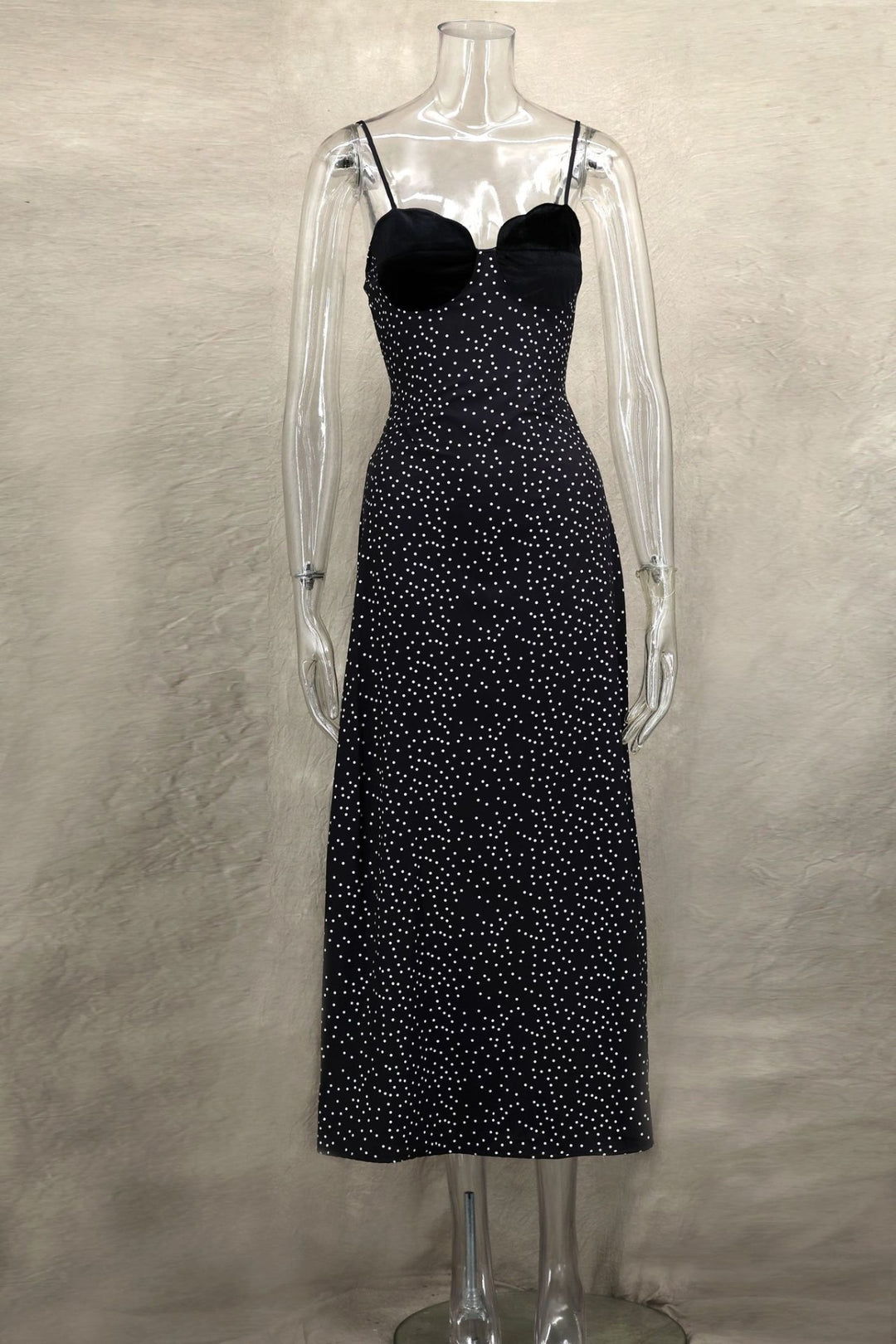 Drune | Kontrastfarbenes Kleid mit Polka-Dot-Print