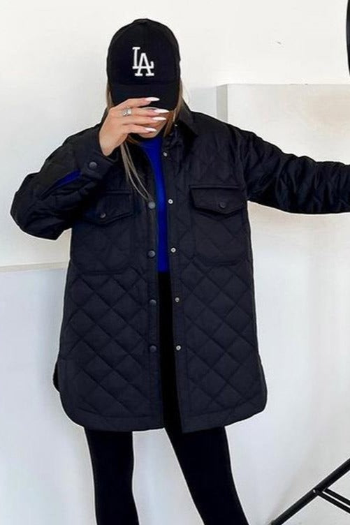 Drune | Lang geschnittene diamantgesteppt Pufferjacke