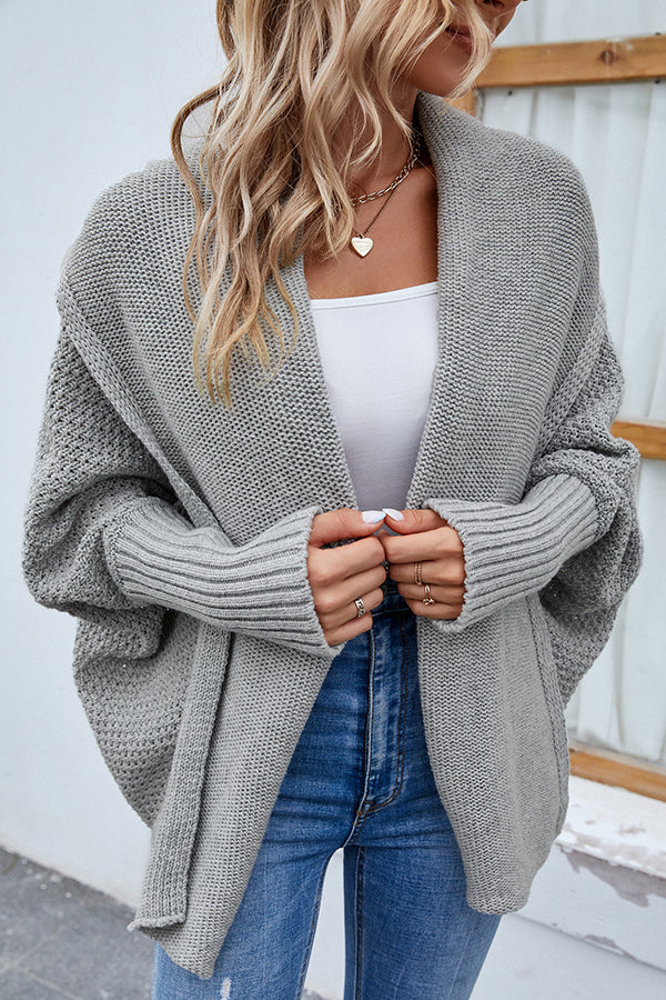 Drune | Eleganter Herbst Strickcardigan mit Dolmanärmeln für Frauen