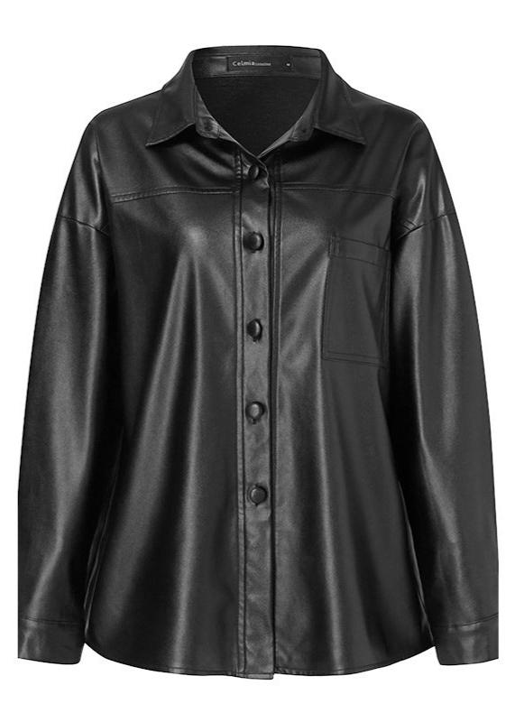 Drune | Kunstleder Button-Up Jacke