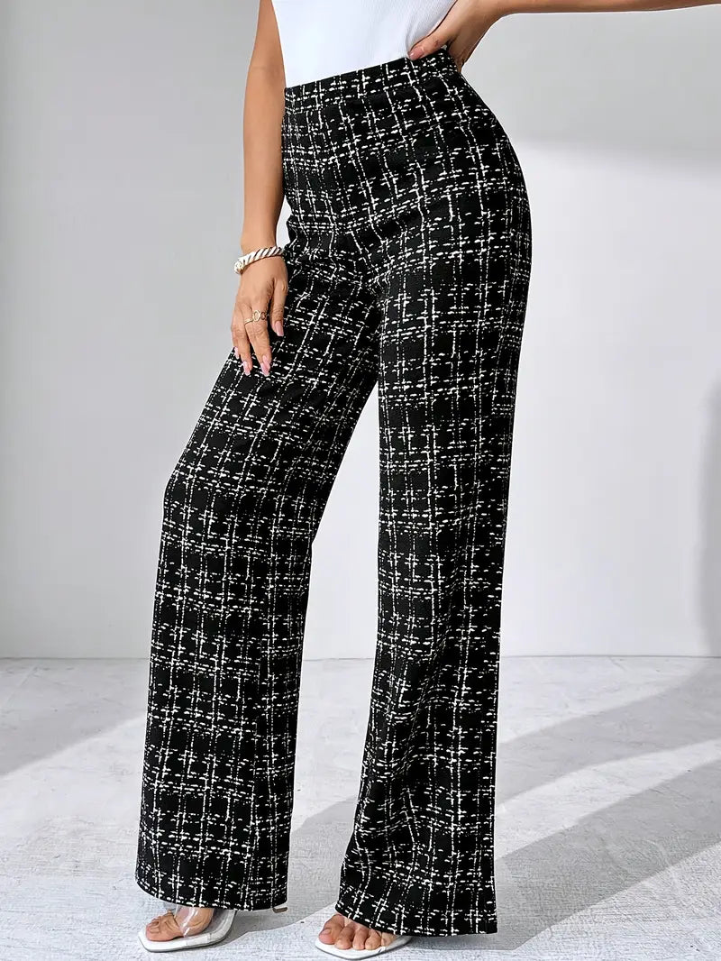 Drune | Tweed Plaid Glockenhose