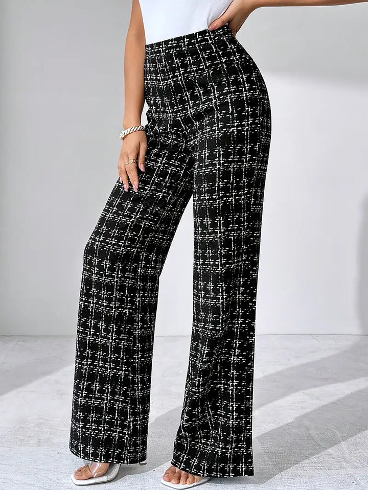 Drune | Tweed Plaid Glockenhose
