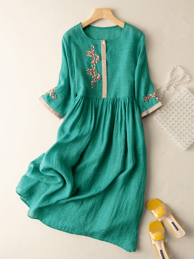 Drune | Besticktes Kleid aus Baumwolle
