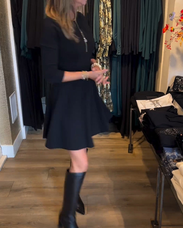 Drune | Kleid mit Einfarbigem Reißverschluss