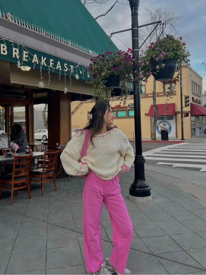 Drune | Cozy knit sweater with contrasting detail