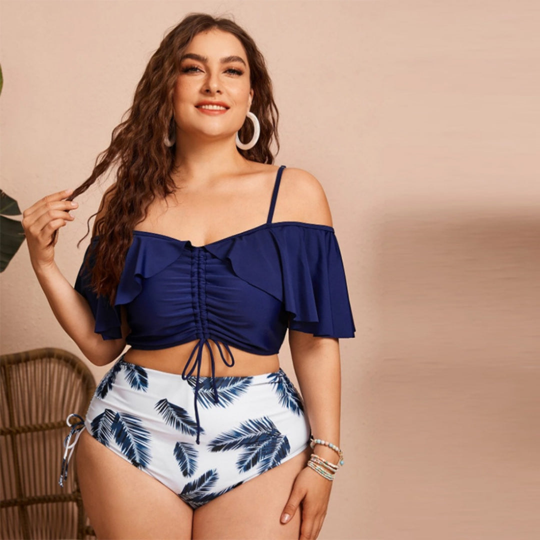 Drune | Großer geteilter Bikini mit Kordelzug und Rüschen
