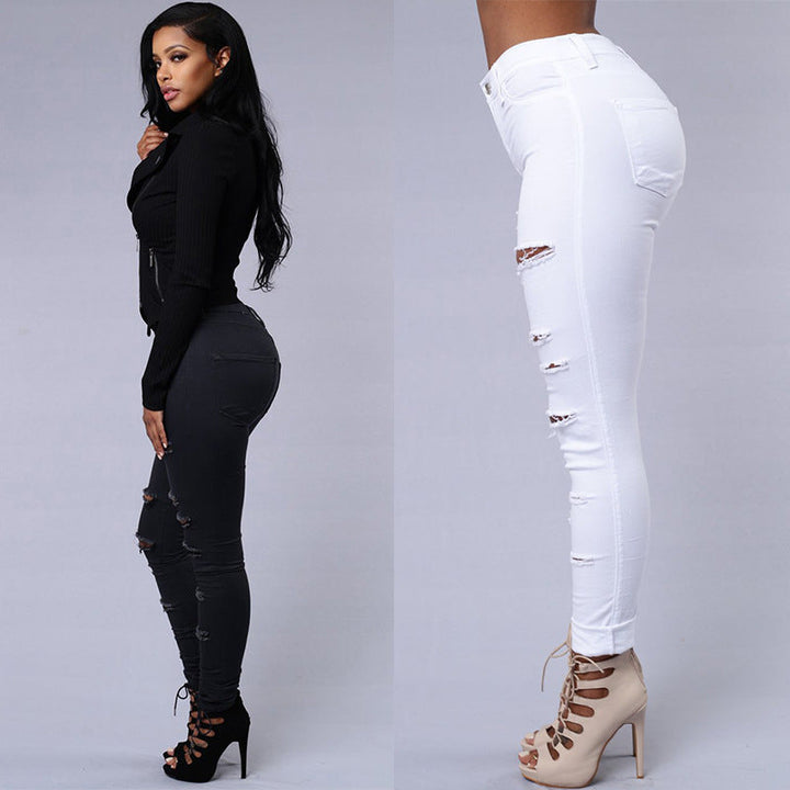 Drune | Skinny Damen Jeans - Hohe Taille, Lässiger Bleistiftschnitt
