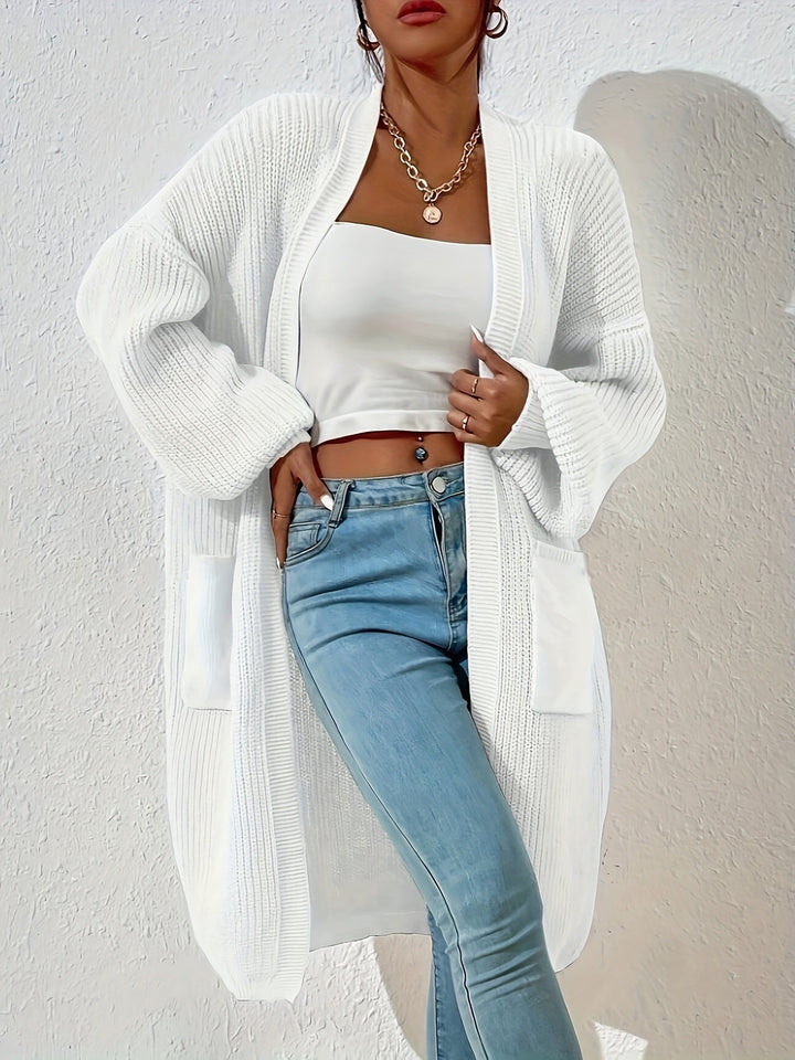 Drune | Strick Cardigan - Offener Schnitt, Lang & Bequem für Alltag & Freizeit
