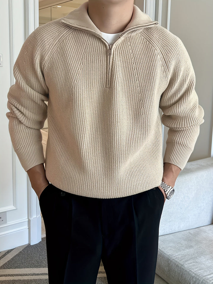 Drune | Strickjacke mit Reißverschluss und Hohem Kragen Weich und Komfortabel Acryl