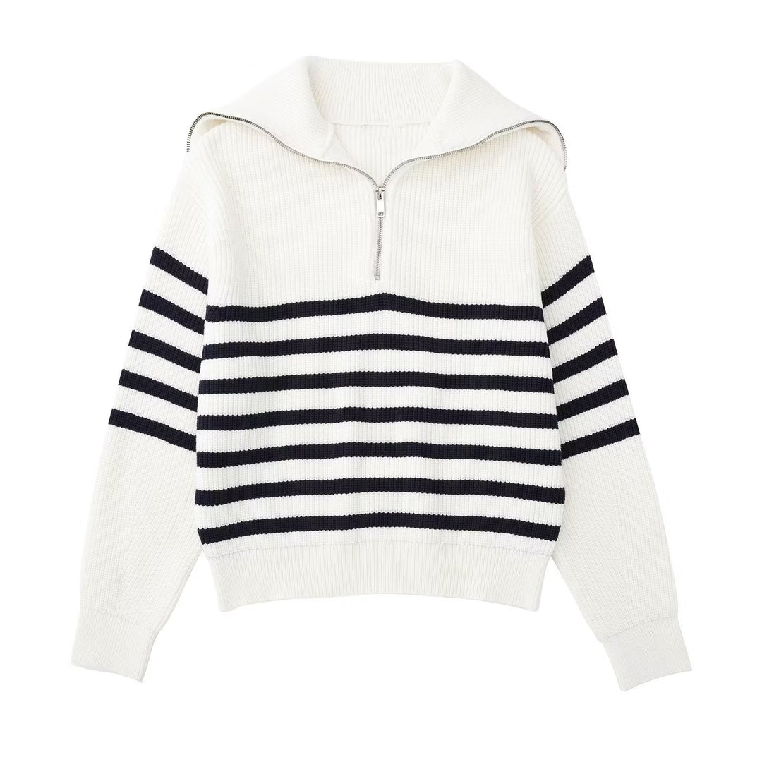 Drune | All Match Wollpullover Mit Offenem Kragen