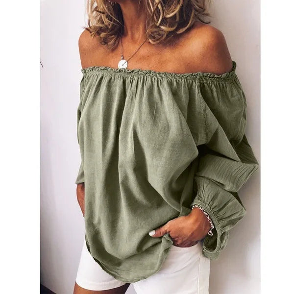 Drune | Off Shoulder Bluse Mit Eleganten Ballonärmeln