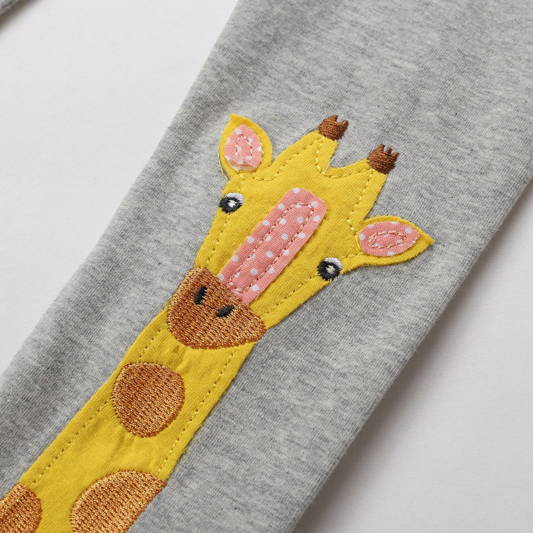Mädchen Leggings mit niedlicher Giraffenapplikation Drune