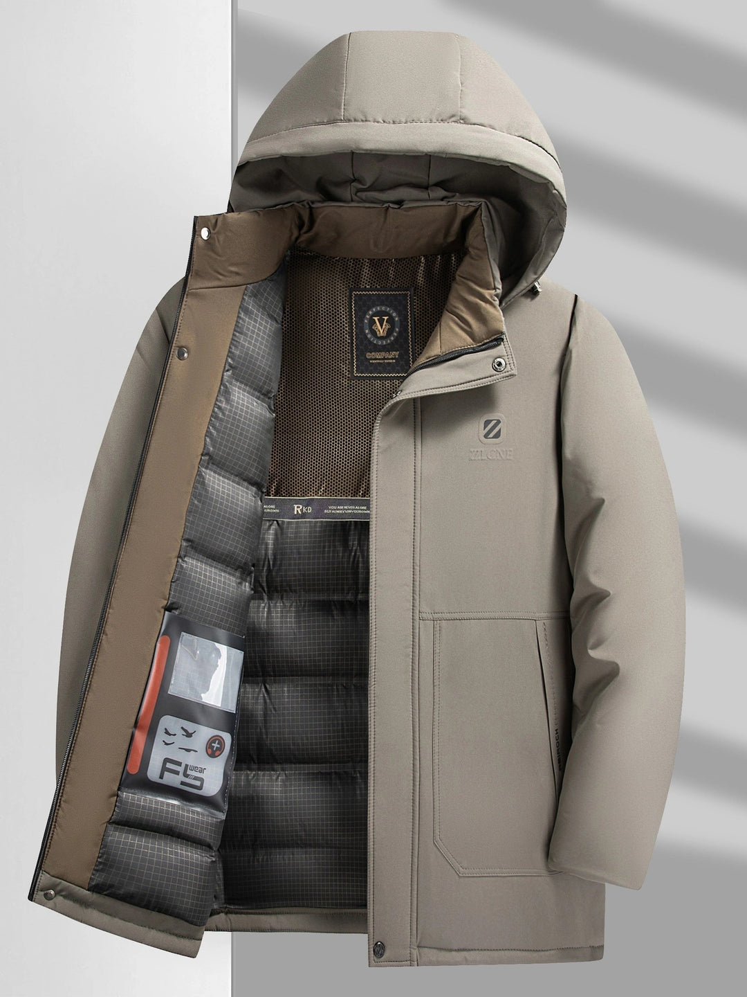 Drune | Kapuzen Lange Ärmel Reißverschluss Gepolsterte Winter Jacke Für Herren - Perfekt für Outdoor-Aktivitäten