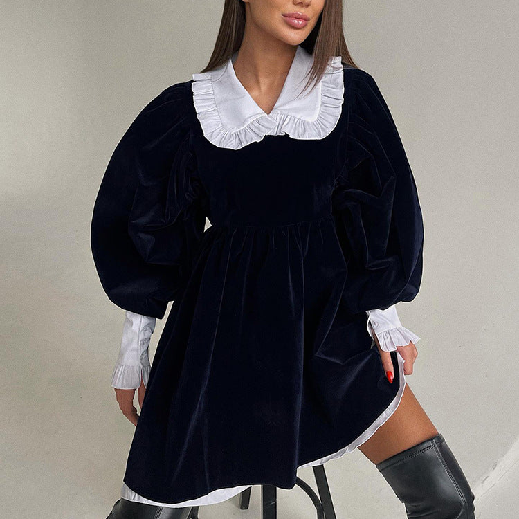Drune | Luxuriöse Französisch Stil Puppe Kragen Mode Kleid