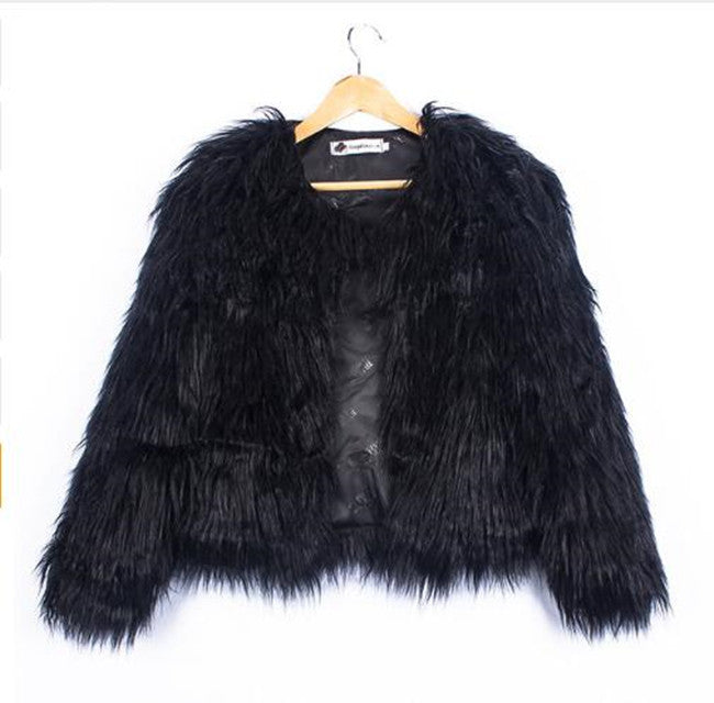 Damen Kunstfelljacke mit voluminösen Ärmel und lässigem Schnitt Drune
