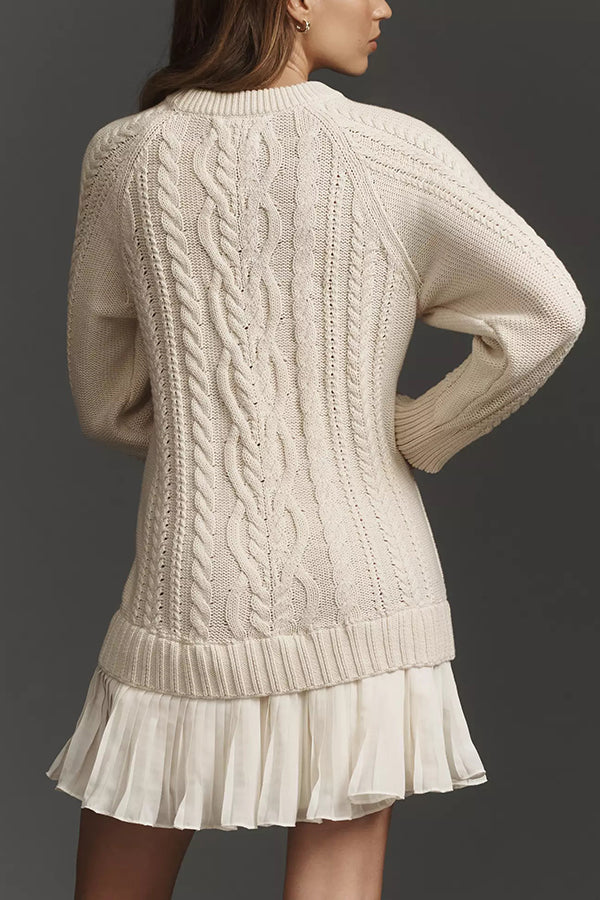 Drune | Kleid mit Falten am Chiffon-Saum
