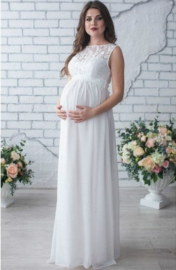 Femme Elegante Maxi Schwangerschaftskleid Drune