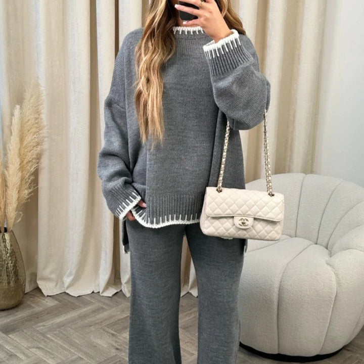 Drune | Damen Strick Zweiteiler mit Pullover und Hose