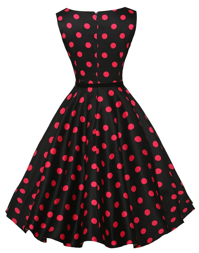 Damen A-Linien Kleid mit Punkten und tailliertem Design Drune